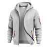 Men's Heavyweight Fleece Zip Up Hooded Cargo Sweatshirt.