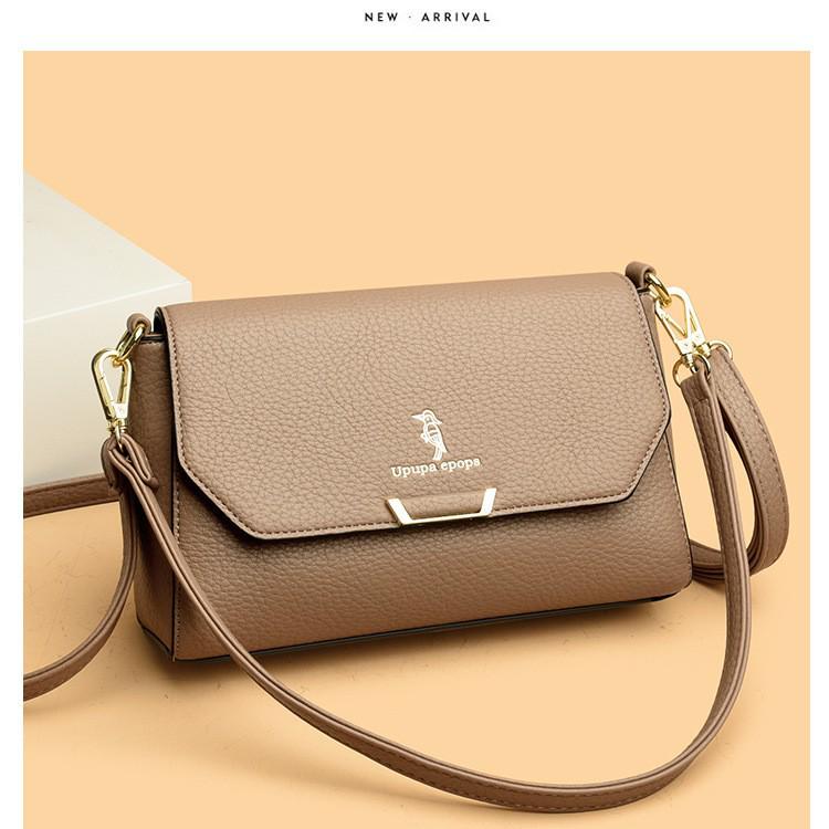 2025 Fashion Soft Leather Crossbody Handbag - Light Luxury Casual Square Bag for Moms