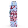 1PC Vintage Merry Christmas Text Print 750ml Color Plastic Sports Water Bottle Leakproof Flip Straw Lid Suitable for Sports Office Home Use