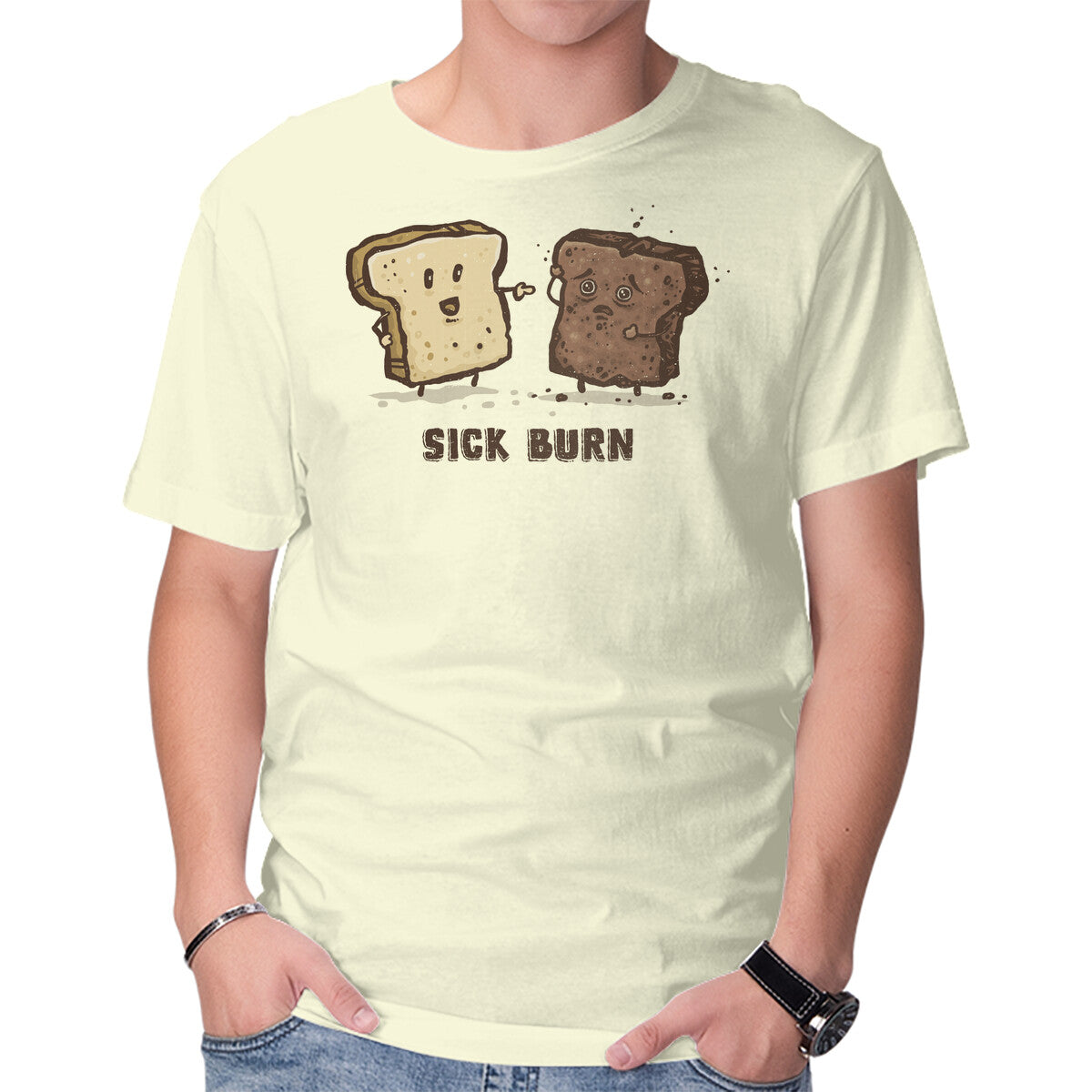 Unisex Crew Neck T-Shirt Sick Burn Graphic Short Sleeve Casual Tee M