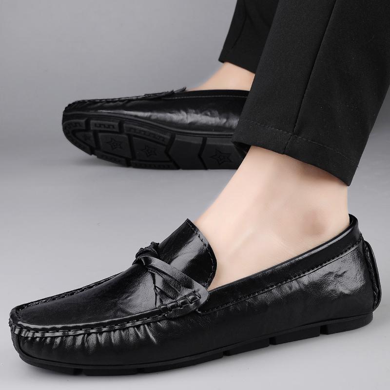 2025 Summer Classic Penny Loafers Men Boat Shoes Breathable Man Moccasins Leather Slip On Flats Luxury Mens Casual Driving Shoes