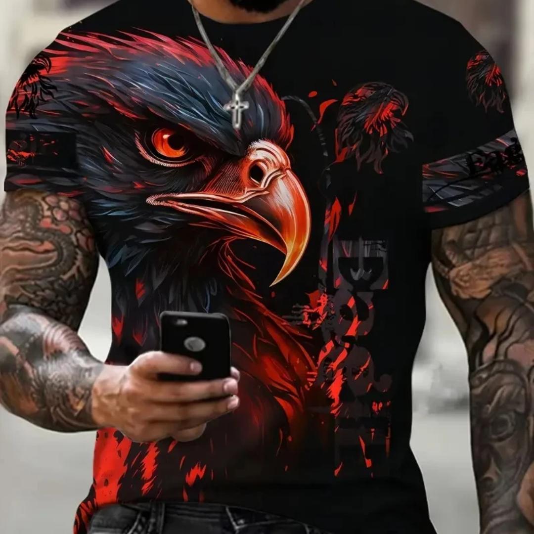 

Винтажная футболка с тигром, мужская футболка с 3d животным принтом и короткими рукавами, летняя повседневная дышащая мужская одежда, уличная одежда большого размера 3XL