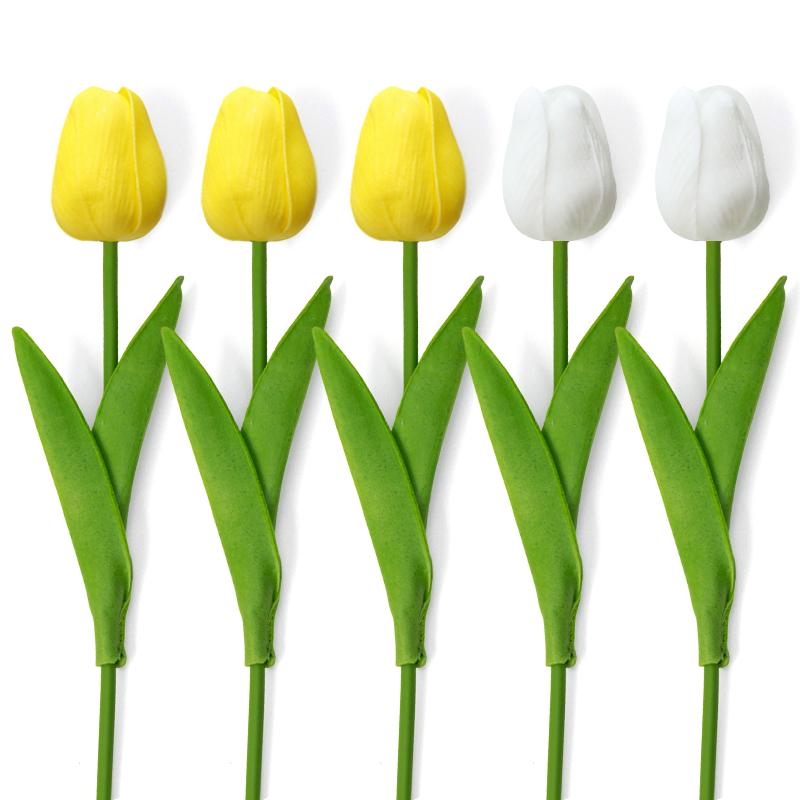 10/5Pcs Artificial Tulips Flower Real Touch Fake Faux Pu Tulips Flower Arrangement Wedding Bouquet Mother'S Day Gift Home Decor