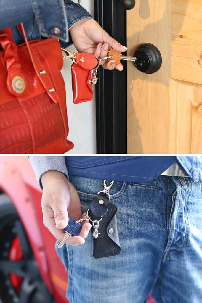 Smart Key Bag Holder M Size Embossed Croco Black Single Compatible with Almost All Models Smart Key Clear Window with Window Key Case Keyless Case Key