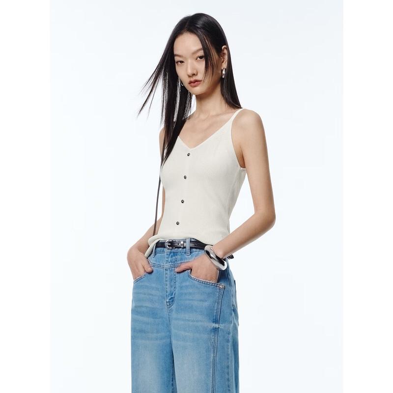 Peacebird Women's V-Neck Strappy Knit Top