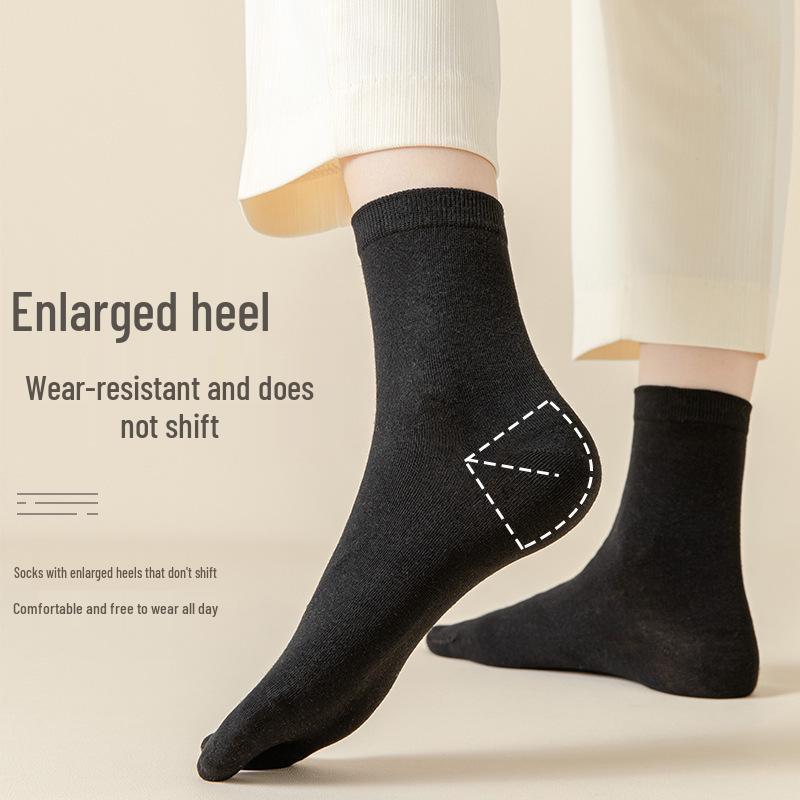 Damskie japońskie bawełniane skarpetki z rozcięciem na palcach – antypoślizgowe skarpetki do połowy łydki na wiosnę i jesień