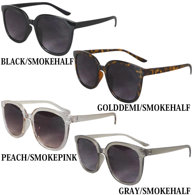 EIGHT Big Frame Sunglasses for Men and Flat with American Casual Surf Half F Women, Type, Case, Style, Gray/Smoke