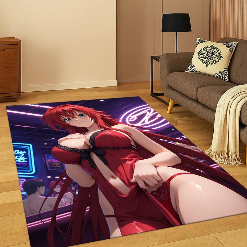 Anime High School DxD Sexy Girl Cartoon Carpet Rug for Bedroom Living Room Sofa Doormat Home Decor,Kid Game Area Rug Non-slip