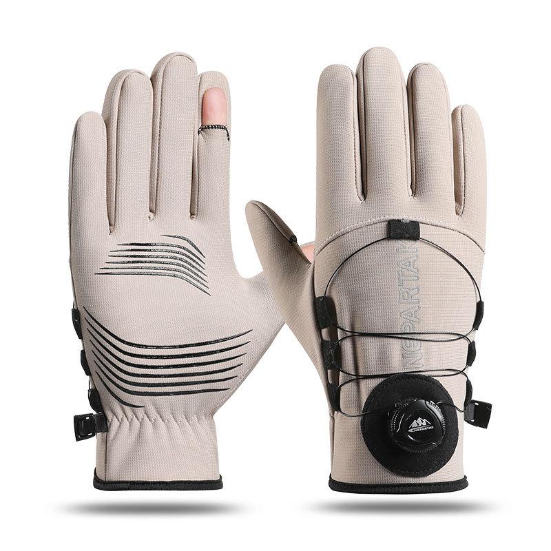 1Pair Men Winter Warm Full Fingers Waterproof Cycling Outdoor Sports Running Motorcycle Ski Touch Screen Fleece Gloves.