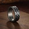 Men's Wedding Ring/Punch Pattern Cut Stainless Steel Wedding Ring Set Anniversary Promise Ring Comfortable Fit