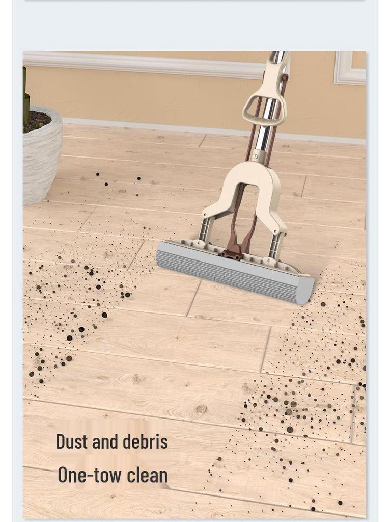 Totole Foldable Absorbent PVA Sponge Mop - Hands-Free, Large Squeeze Design for Easy Cleaning