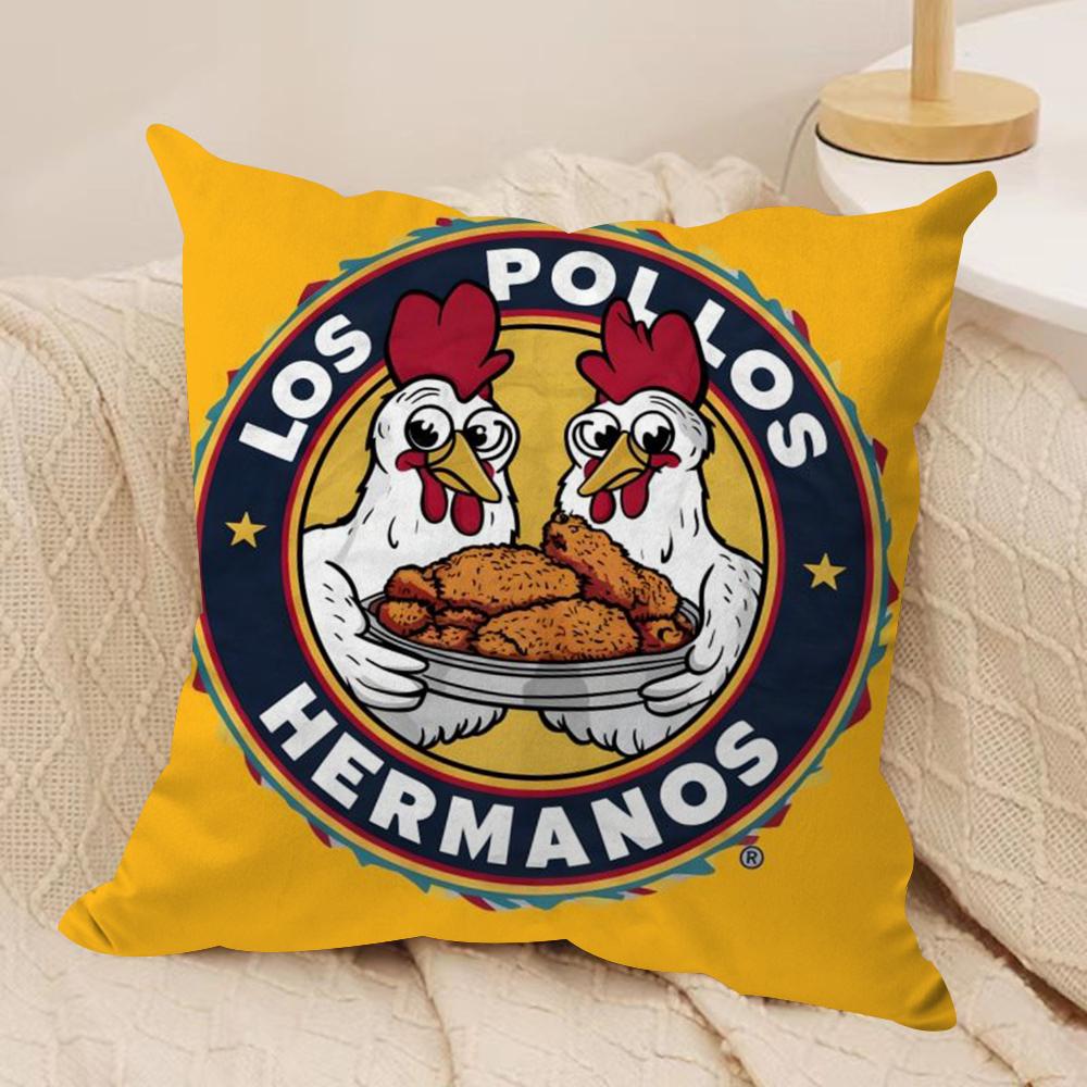 Los Pollos Hermanos Cushion Cover Silky Short Plush Double-Sided Printed Pillow Case for Sofa All Seasons Home Decor Gift