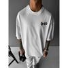 European Size Men'S Casual Round Neck Short Sleeve Knitted Fabric Alphabet Print T-Shirt
