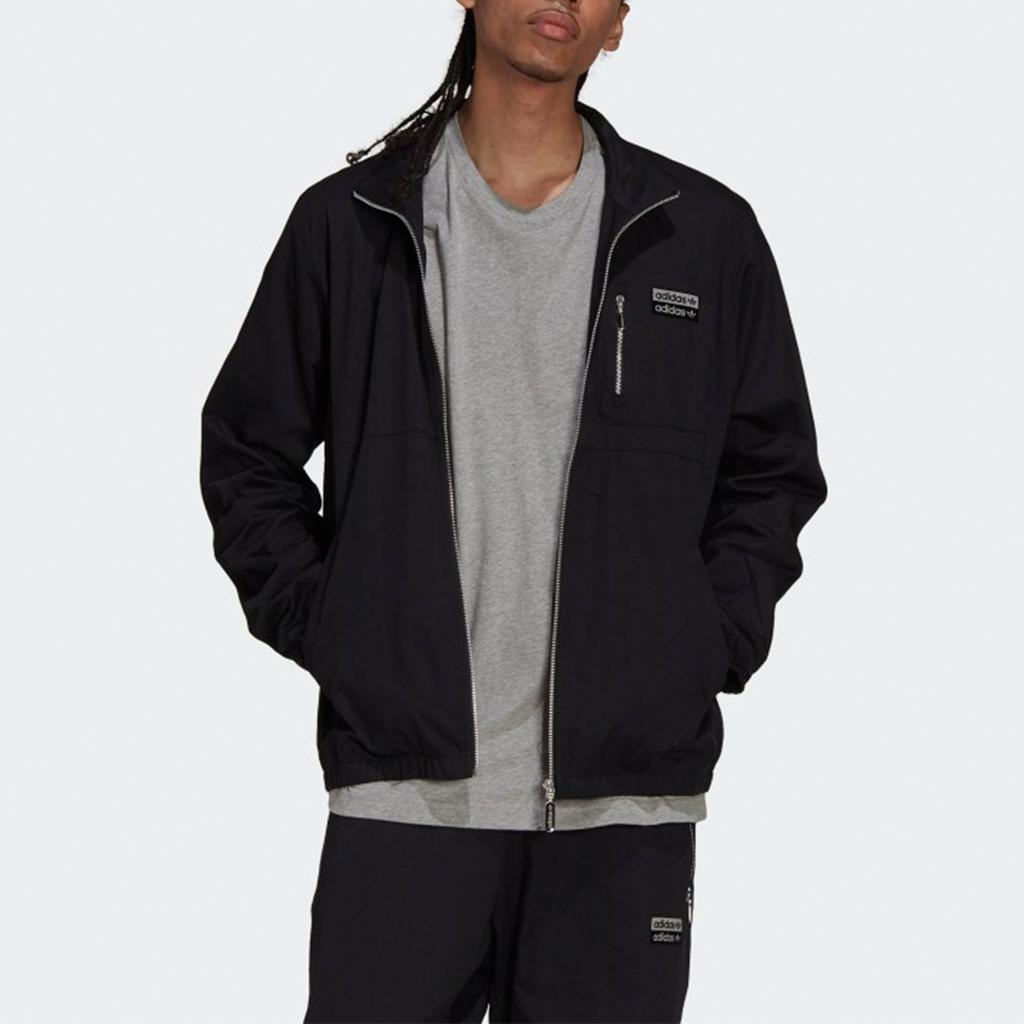 Adidas Originals R.Y.V. Cotton Twill Training Jacket with Stand-Up Collar and Zip Men Jacket Black H11457
