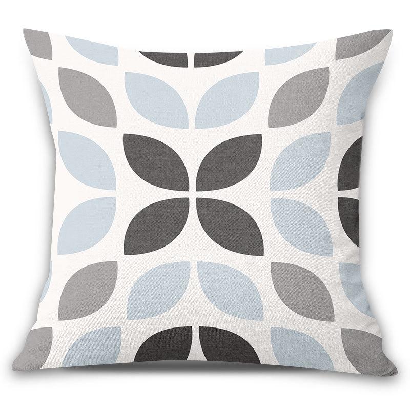 Simple Geometric Linen Pillowcase Plain Color Office Waist Decorative Backrest Cushion Design