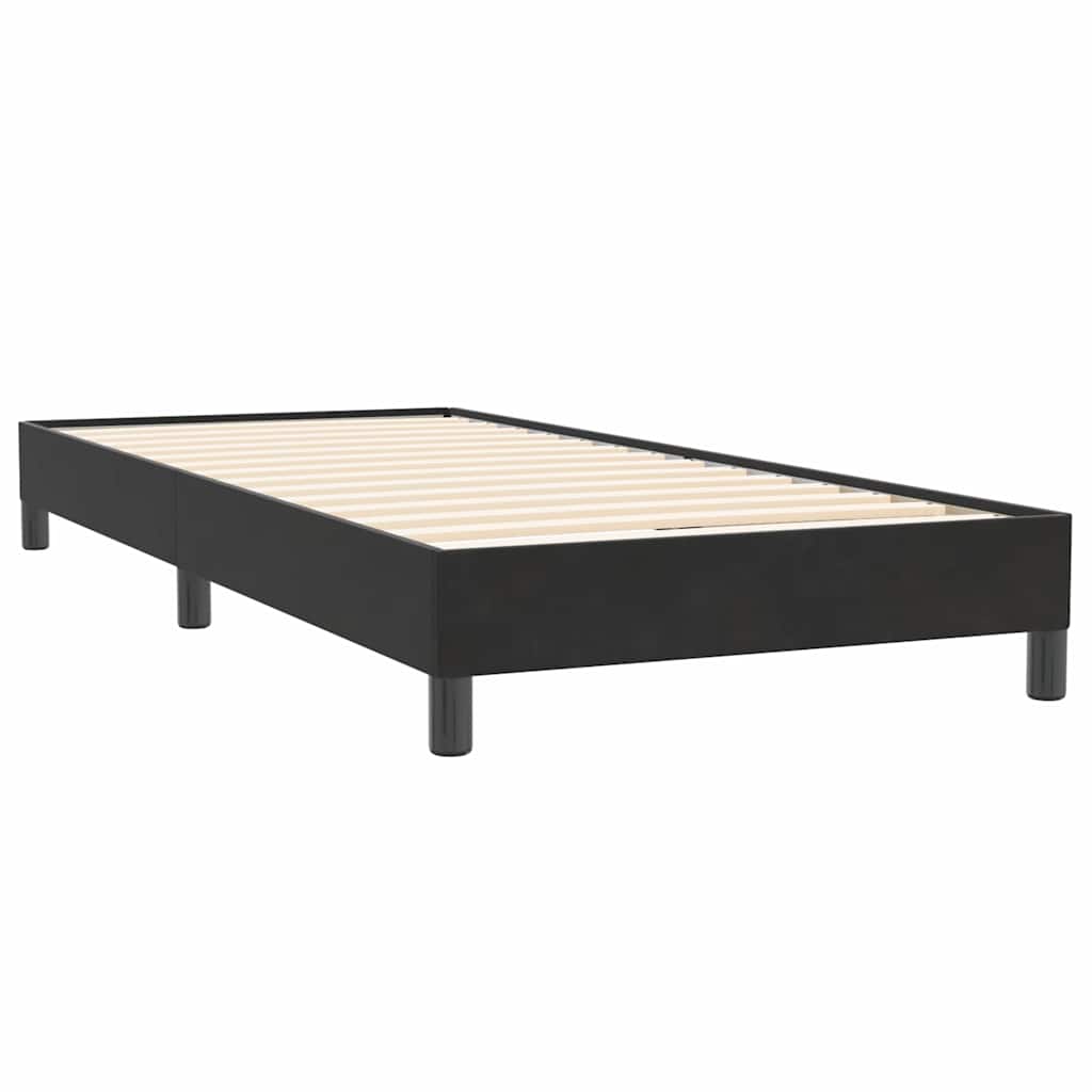 Łóżko Box Spring Bez Materaca Czarne 80X220 Cm Aksamit