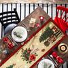 Christmas Tree Nutcracker Soldier Linen Table Runner Party Decor Winter Xmas Kitchen Dining Table Runners Christmas Decorations