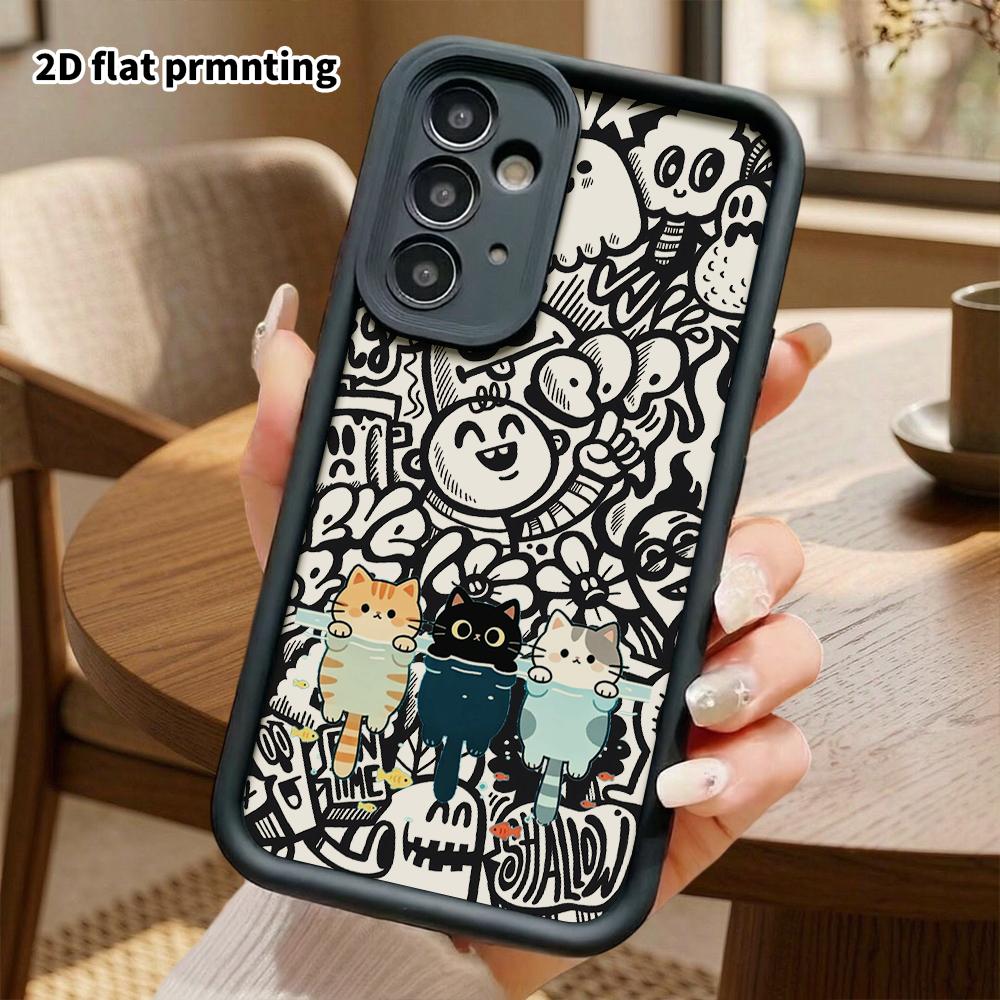 Phone Case: 2D Flat Samsung Galaxy A34 A35 M05 M06 S20 S22 S21 FE Plus 5G Protective Case, Soak in Water, Christmas and Halloween Gift