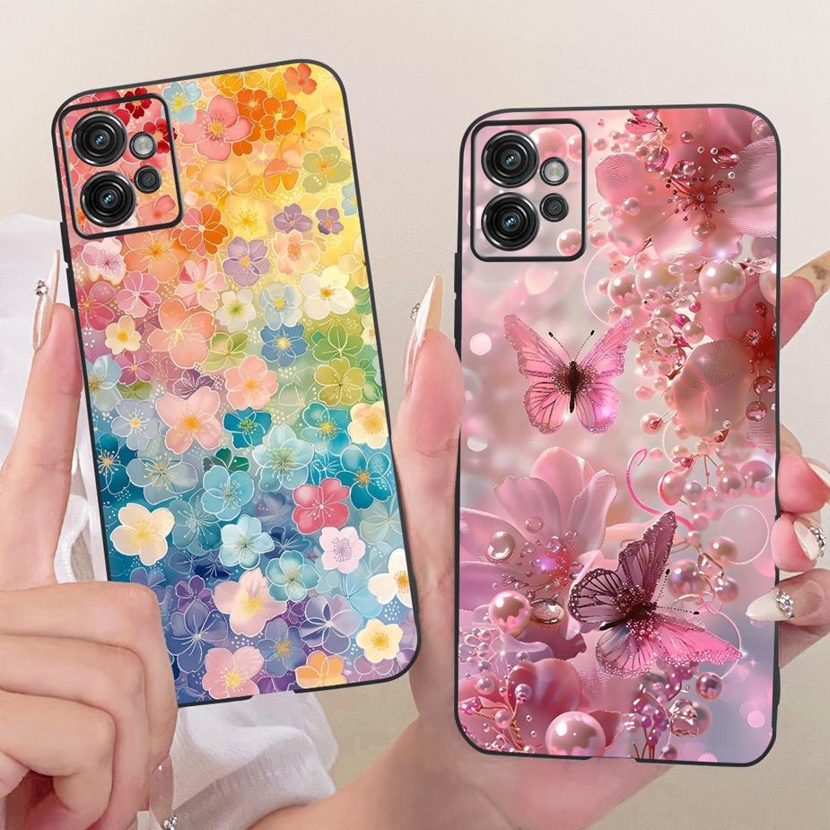 For Motorola Moto G32 Case XT2235-2 XT2235-3 New Flowers Butterfly Painted Cover Soft TPU Phone Case For Moto G32 MotoG32 Fundas