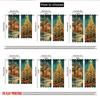 2pcs 2D flat printing Fashionable Christmas Curtains Cozy Christmas Snowing House Tree Gifts Digital Printed Polyester Drapes