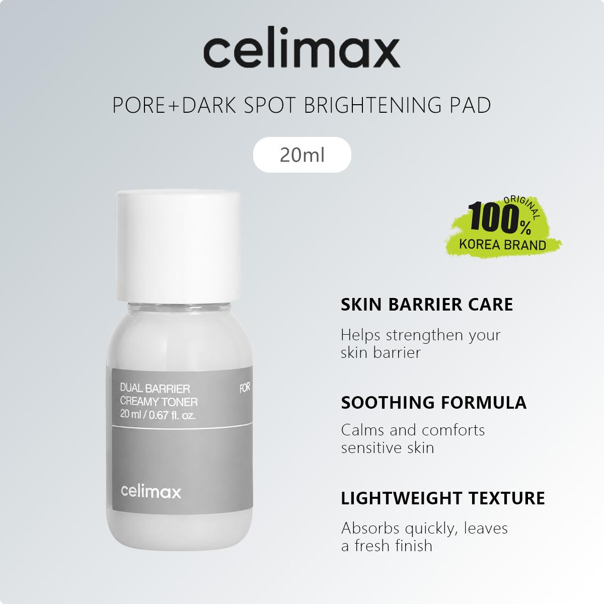 CELIMAX DUAL BARRIER CREAMY TONER 20ML, Stärkt die Hautbarriere, Tiefenfeuchtigkeit, Beruhigt die Haut, K-Beauty, Koreanische Kosmetik, Koreanische Hautpflege 20ml