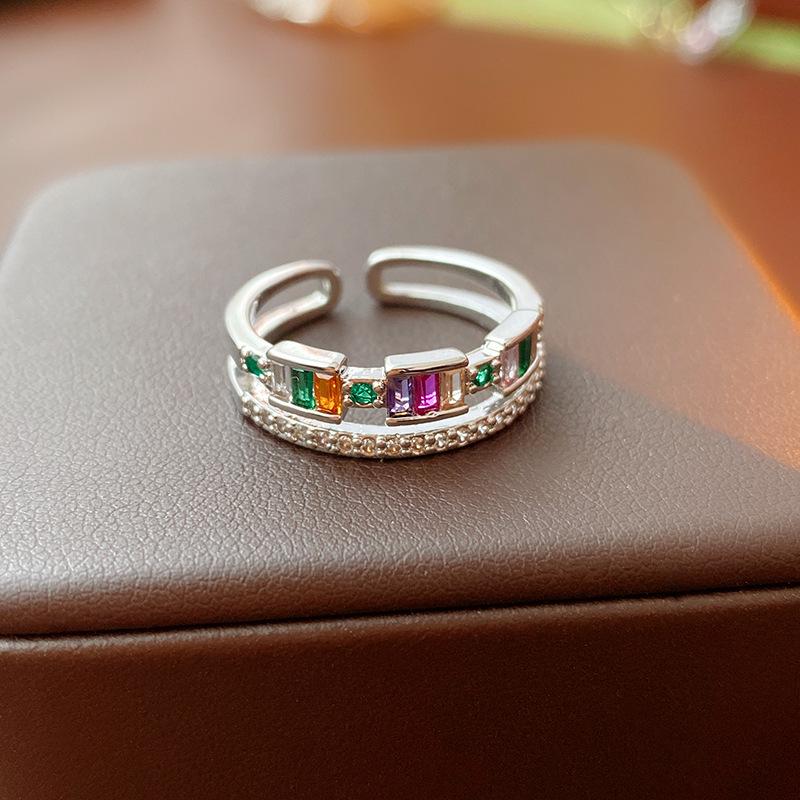 2024 Zircon Diamond Geometric Open Ring for Women - Trendy Luxury Index Finger Jewelry