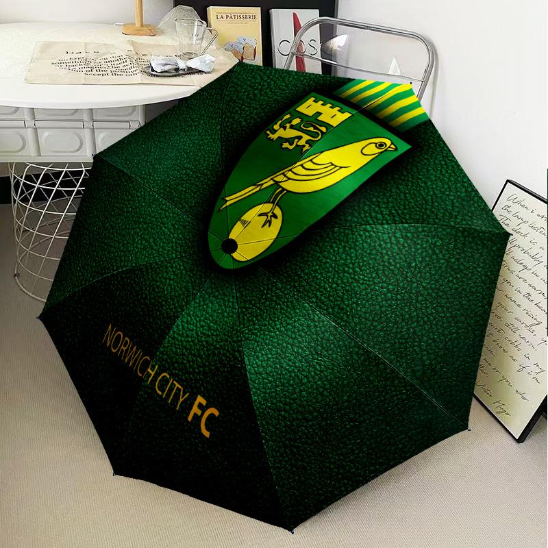 Norwich Football Automatic Folding Umbrella - 8-Rib Travel Umbrella with Auto Open/Close & Portable Gifts for holidays or birthdays