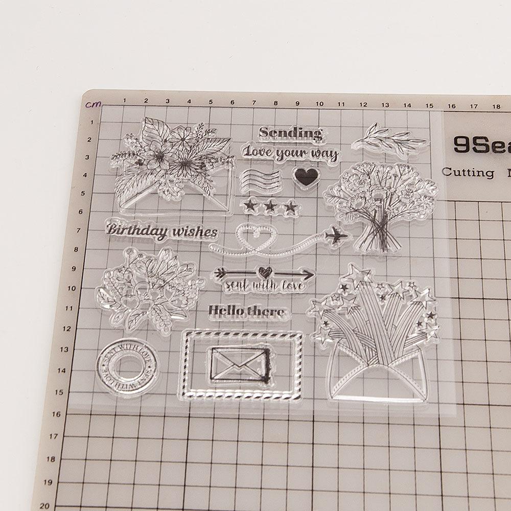 Transparenter Silikonstempel mit Blumenblatt, zum Versiegeln, für DIY-Scrapbooking-Alben, transparente Stempel, Schmetterlingsdame, Rebe