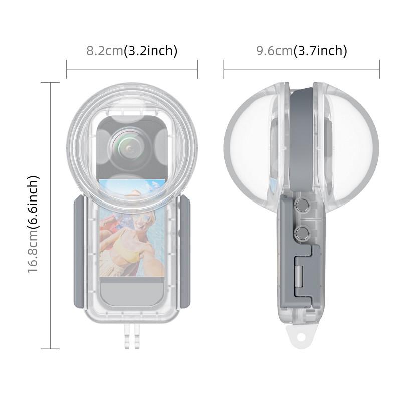 PULUZ PU1206 Transparent Waterproof Housing Insta360 X5 Action Camera Full Coverage Dive Case Up To 50m Depth