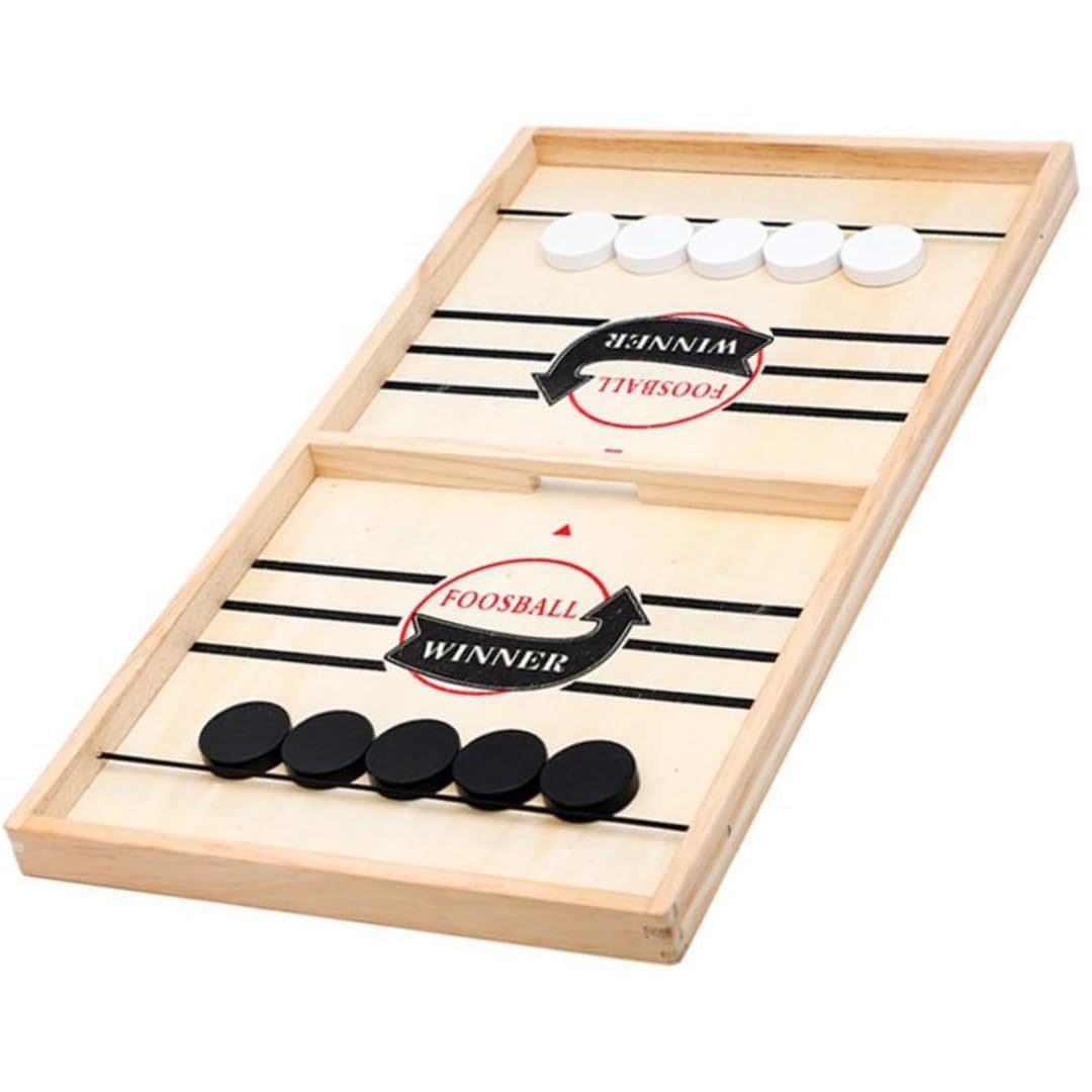 

RekiLife Sling Hockey Board Tabletop Wooden Hockey Game for Kids and Perfect for Parties Game, Adults,