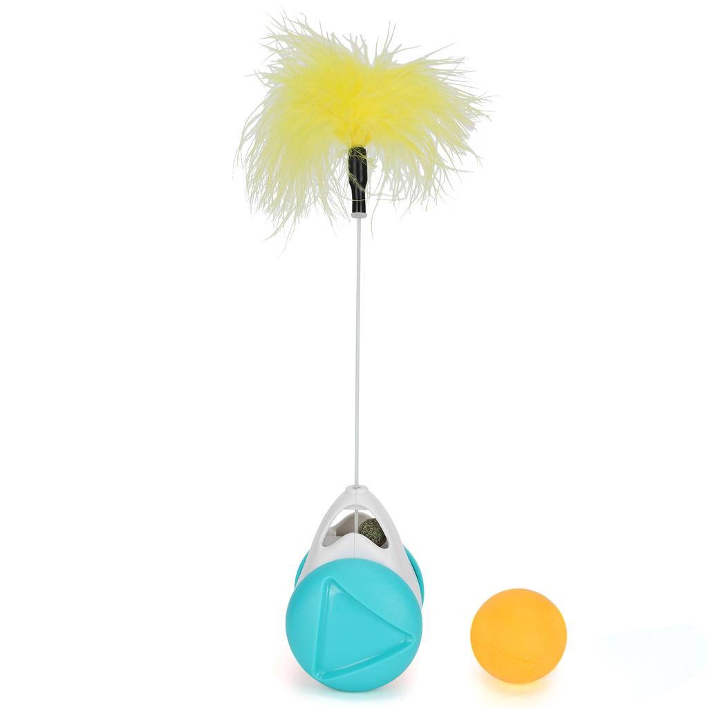 Car Design NonBattery Self Rotating Cat Chasing Toy Pet Interactive Toys with Ball Plume