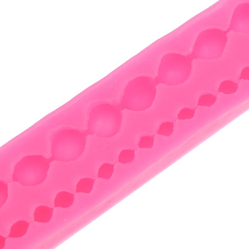 Kulekjede Silikon Fondantform Perle Kake Sukkerpasta Sjokolade Leire Kant