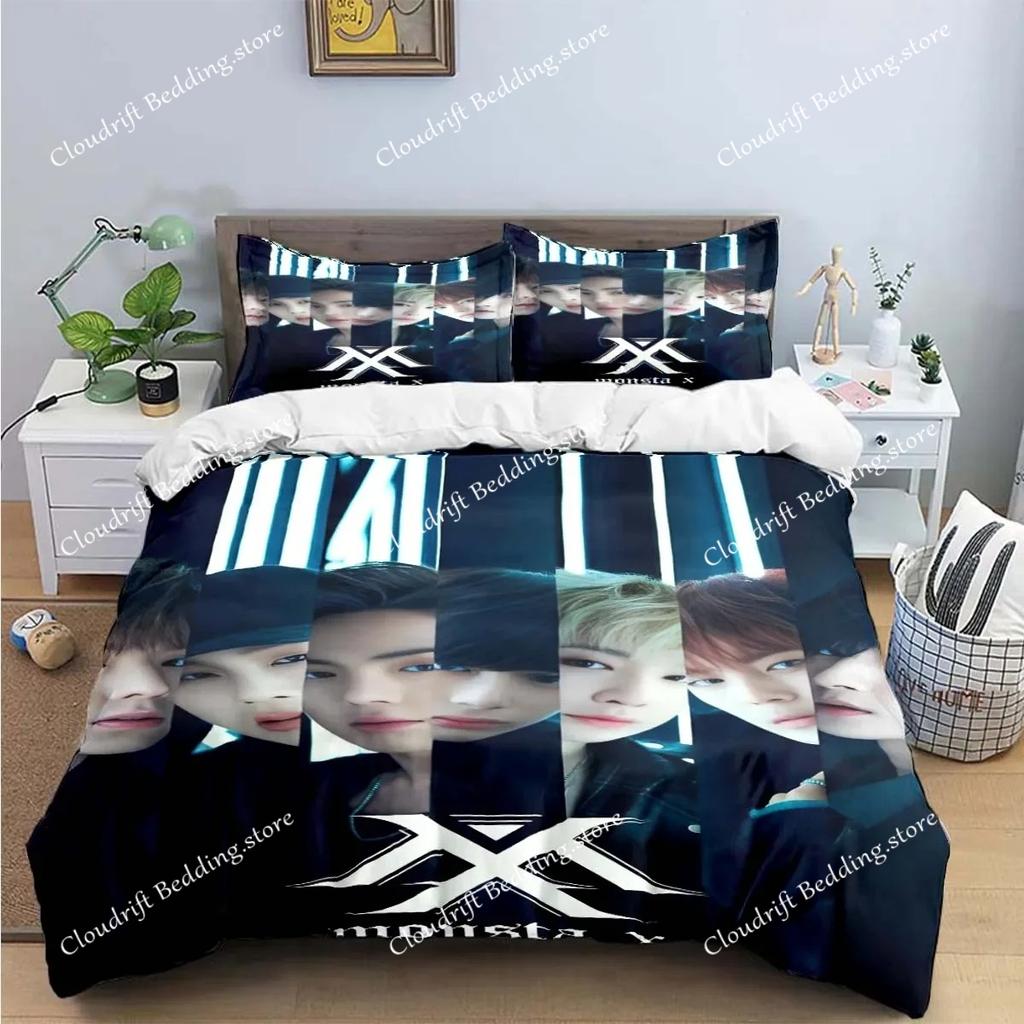 Hot Fashion K-POP Singer M-MONSTAS X Bedding Sets Exquisite Bed Supplies Set Duvet Cover Bed Comforter Set Bedding Set Kids Gift
