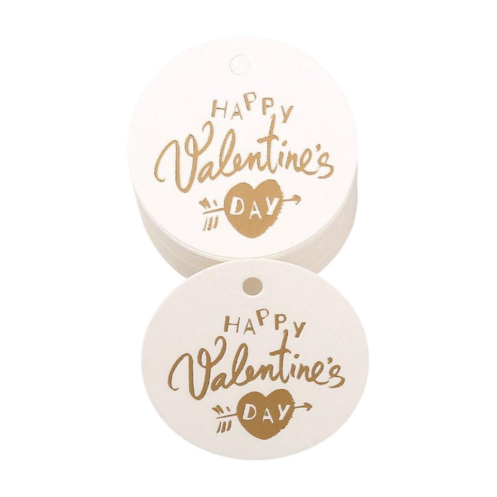 Pack Of 100 Elegant Heart/Round Labels for Valentine's Day Presents and Surprises Decorative Couple Gift Embellishments