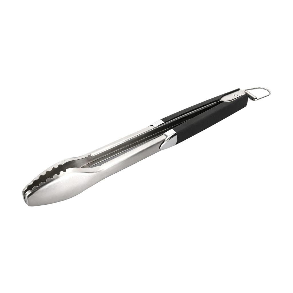 Stainless BBQ Tongs with Plastic Handle for Grilling, Kitchen Cooking Utensils