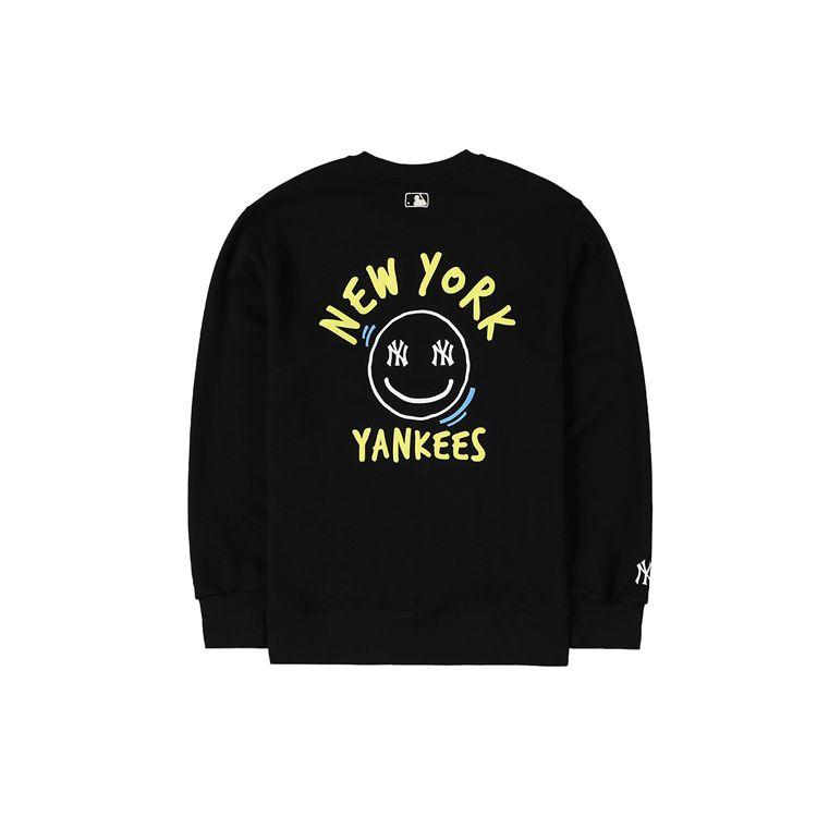 MLB New York Yankees Buchstabendruck Lockerer Rundhalsausschnitt Langarm-Sweatshirt Unisex-Sweatshirt Schwarz 3AMTL0514-50BKS S