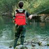 Portable Adult Floating Vest Fishing Waistcoat Multi Pocket Life Jacket Accessory(red )