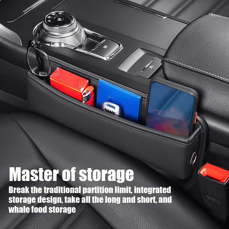 PU Leather Car Seat Crevice Storage Box Car Seat Side Pocket Auto Console Slit Gap Filler Organizers Storage Holder Car Interior
