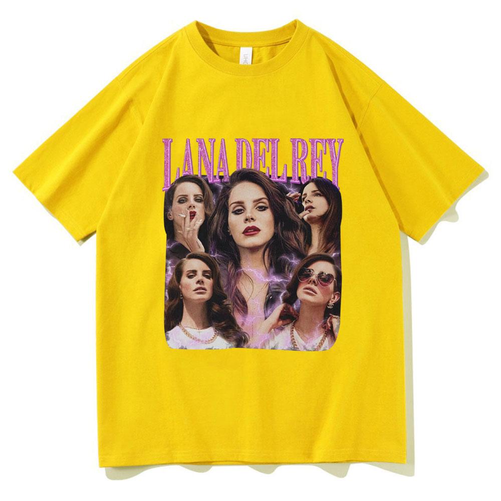 Singer Lana Del Rey Graphic Tshirt Retro Hip Hop Fashion T-shirt Men Women Cotton Short Sleeve Aesthetic T Shirts Streetwear