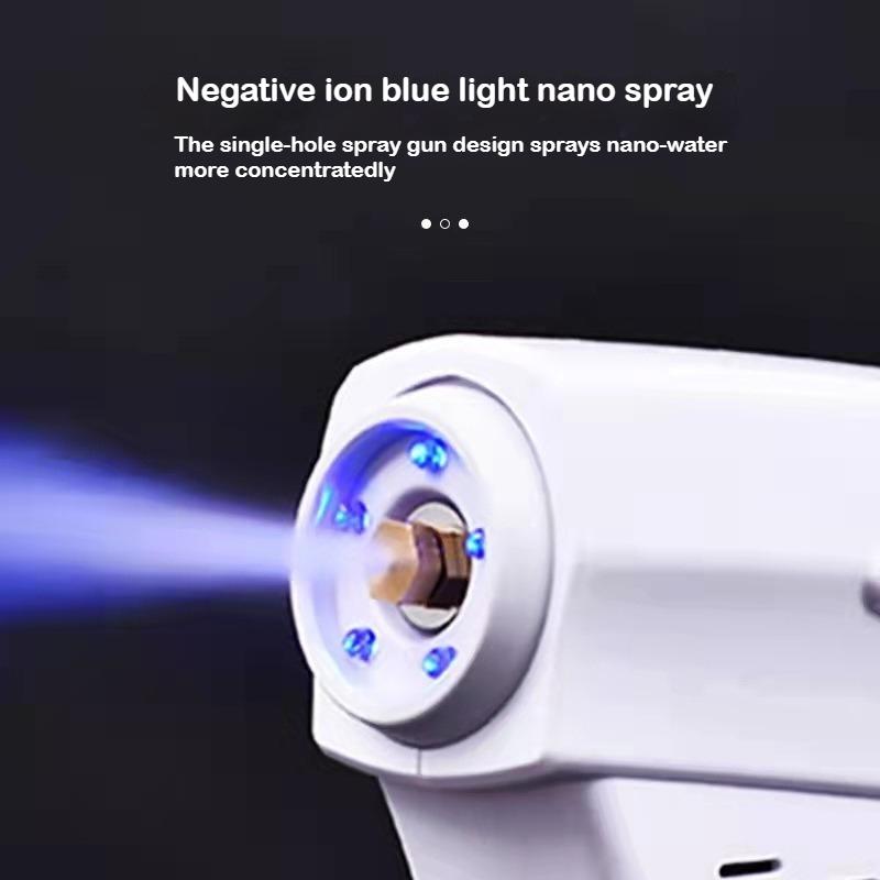 Barber Nano Blue Light Sprayer Negative Ion Electric Steam Spray Disinfection Gun Atomizer Tools For Hair Perm Hydration Care
