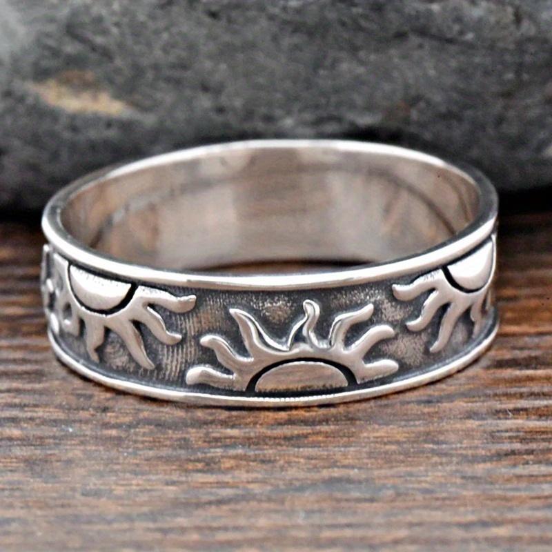 Ring Retro Simple Sun Wide Face Ring Suitable for Ladies and Men's Vacation Party Accessories Graduation Season Gift
