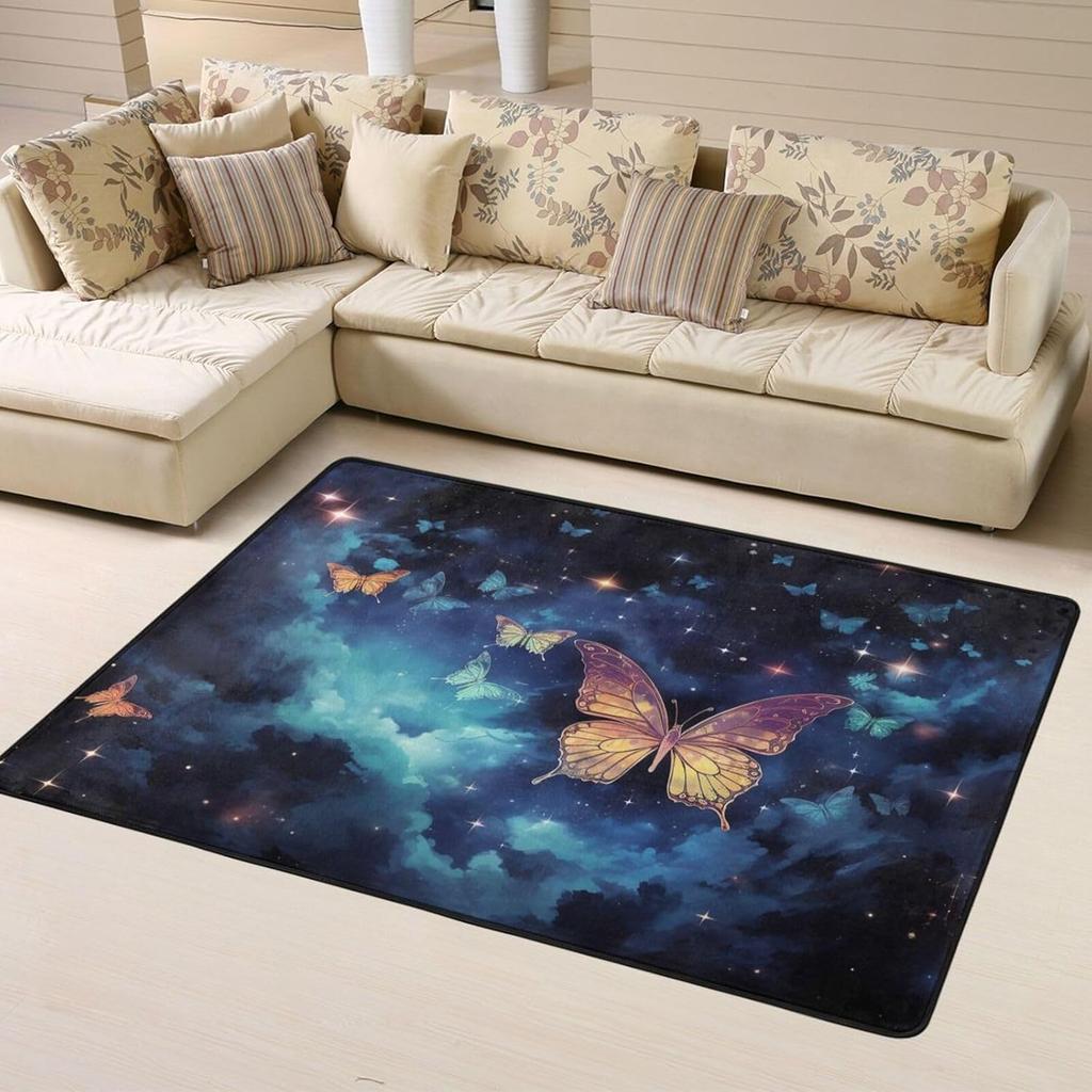 Non-Slip Doormat Low Profile Floor Mats Sugar Skull Rose Area Rug Entrance Mat Machine Washable Carpet for Bedroom Dining Room