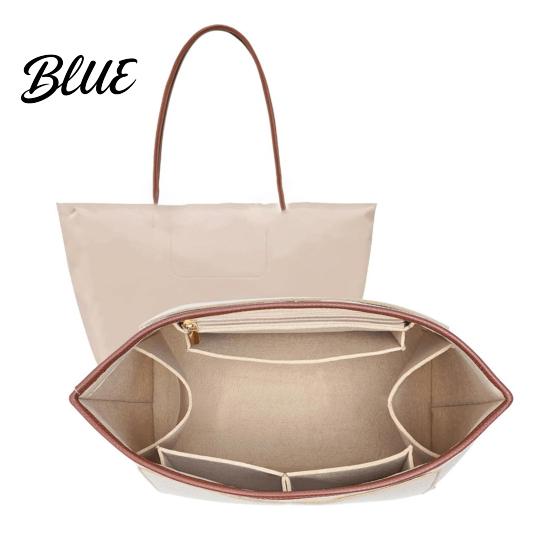 Travel Purse Organizer Insert Felt Multi-compartment Bag Handbag Shape Protector with Zipper Pocket for Women