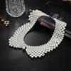Ethnic Braided Pearl Fake Collar Standing Beads Detachable Female Party Bridal Dress Decoration