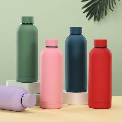 304 Stainless Steel Small Mouth Bottle 500Ml Color Rubber Paint Thermos Cup Portable Outdoor Travel Cup