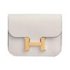 Constance Slim Gold Tone Lock Epsom Leather Wallet, Card Holder, Fanny Pack Women's M4 Gris Pale Cream Gray H082060CCM4