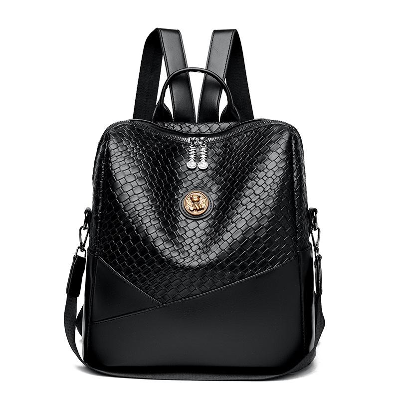 Women's Backpack PU Soft Leather Large Capacity Backpack Travel Bag