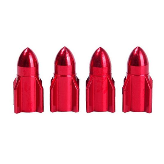 4Pcs Auto Car Alloy Rocket Bike Aluminum Tire Shape Tyre Valve Wheel Stem Cap