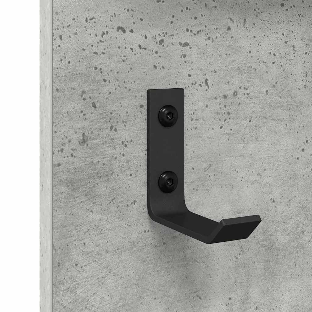 Wall Mounted Nightstand with Shelf Concrete Grey 70 X 10 X 90 Cm