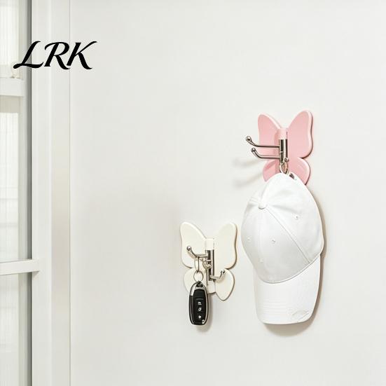 Rotating Storage Hook 4PCS Butterfly Adhesive Hook, with 3 Swivel No Drill Bathroom Towel Wall Space Saving for Kitchen Bedroom Metal Arm